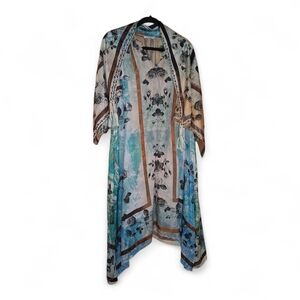 Johnny Was Emelia Isadora Women's Floral Silk Dress With Silk Shawl XS